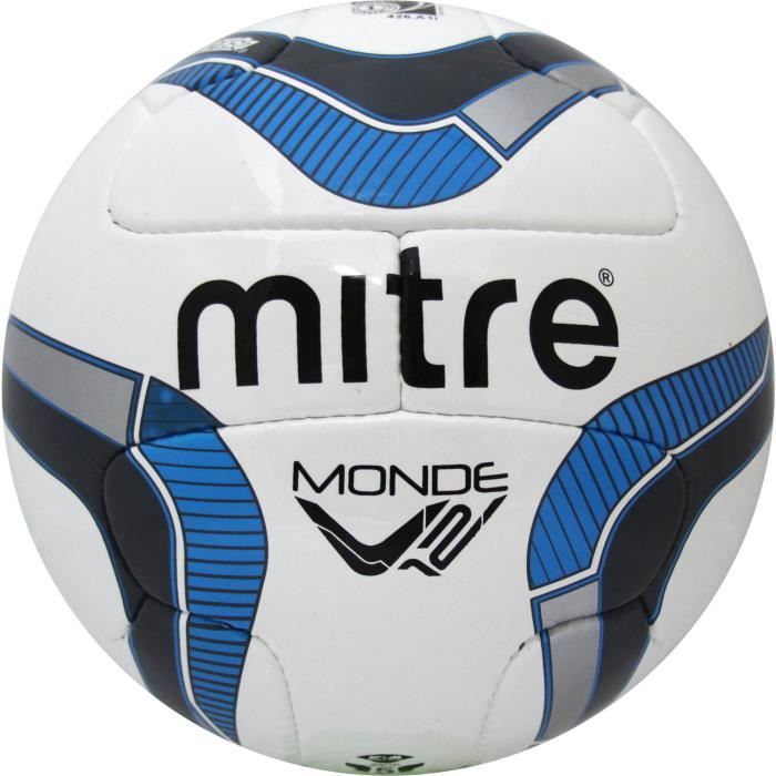 Monde V12 avec NFHS Logo Blanc - Gris - Bleu Ballon de football Taille-M