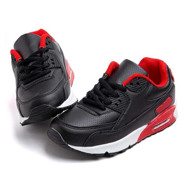 Basket Enfants Garçon Fille Chaussure de Course Légères Chaussure de Sports Marchant Respirant Sneakers Mode Lacets Bleu EU25-EU37