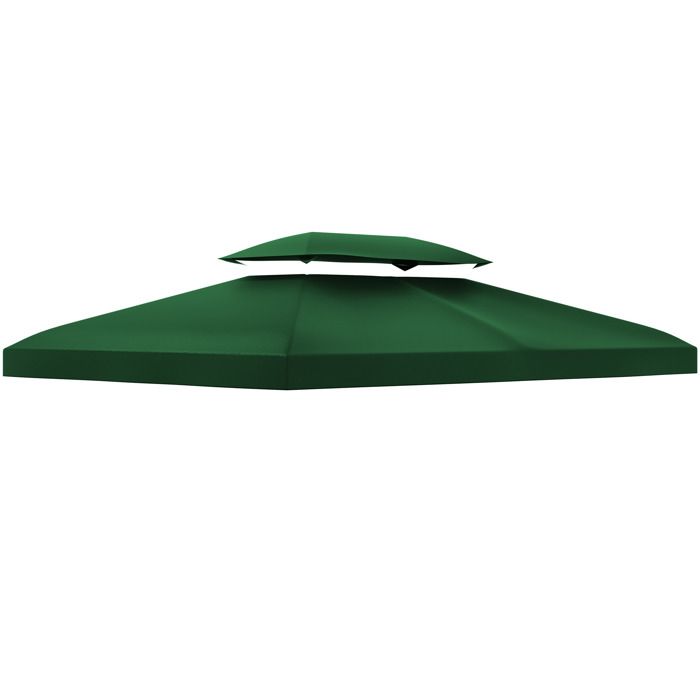 Toile de rechange pour pavillon tonnelle tente 3 x 4 m polyester haute densité imperméabilisé 180 g/m² vert 300x400x1cm Vert