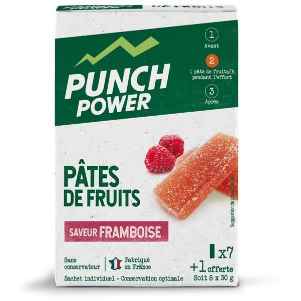 PUNCH POWER Pâtes de fruits Framboise - Boite 8 unités