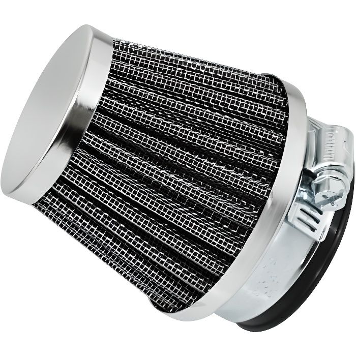Cornet de filtre à air droit conique Replay Ã˜50mm chromé pour moto café racer