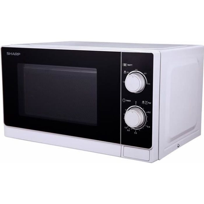 Sharp R-600WW, Comptoir, Micro-onde combiné, 20 L, 800 W, Rotatif, Noir, Blanc