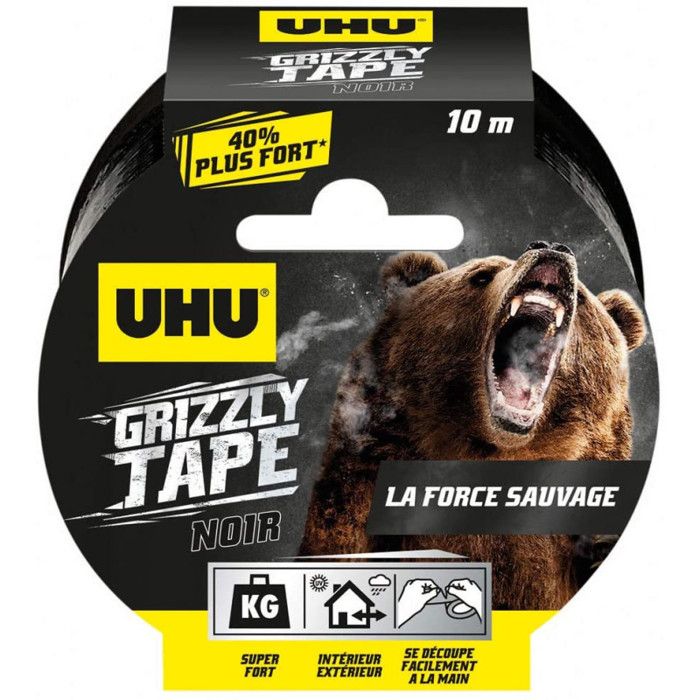 UHU - Ruban adhésif Grizzly Noir - 10 m