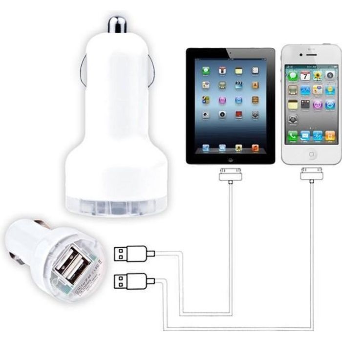Double chargeur USB Voiture Allume Cigare pour Telephone Mp3 GPS