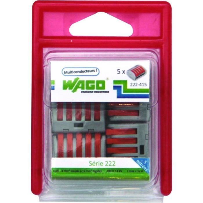 WAGO Pack 5 bornes - 222 - 5 entrées