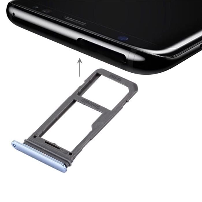 Tiroir de Carte SIM Samsung Galaxy S8 Plateau Micro SD Bleu