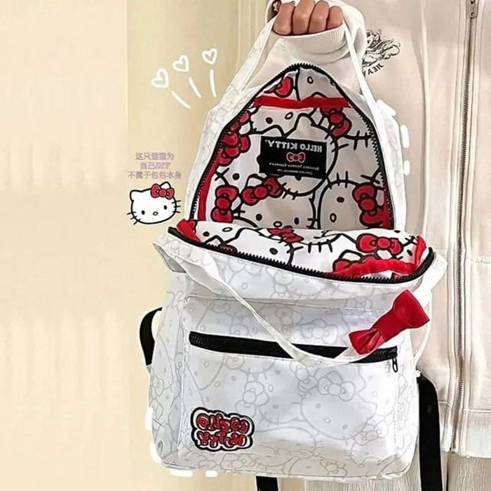 Kawaii Sac à Dos D'école Pour Fille Grande Capacité Doux Ours Accessoires Sac à Dos Grande Capacité Sac Kawaii Avec épingle Kawaii Et Accessoires Mignons Vert/noir/rose/blanc Crème