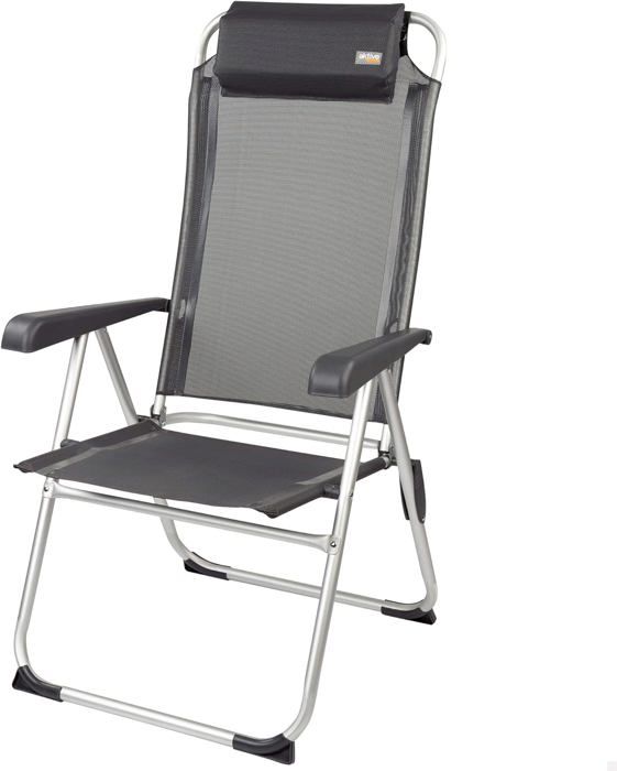 beach chaise pliante haute avec dossier haut réglable. chaise de plage, jardin ou camping avec coussin appui-tête et.[q1258]