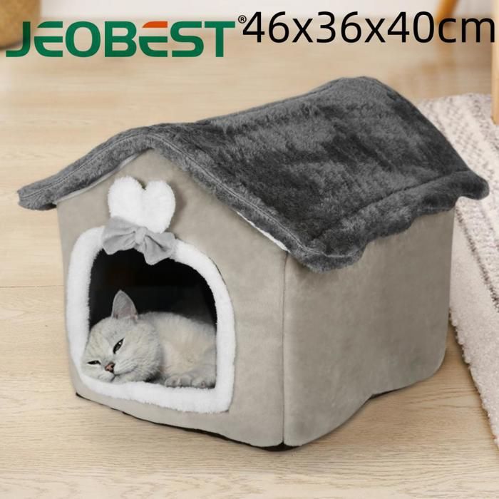 Comparer les prix de JEOBEST.Lit pour Chat Niche Maison de Chat Petit Lit de Nid de Chaton Coussin Lit 46*36*40cm