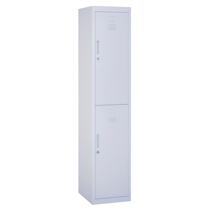 Armoire métallique à casiers - Vinsetto - 2 compartiments verrouillable avec 2 clés 4 étagères - 38 x 46 x 180 cm - gris