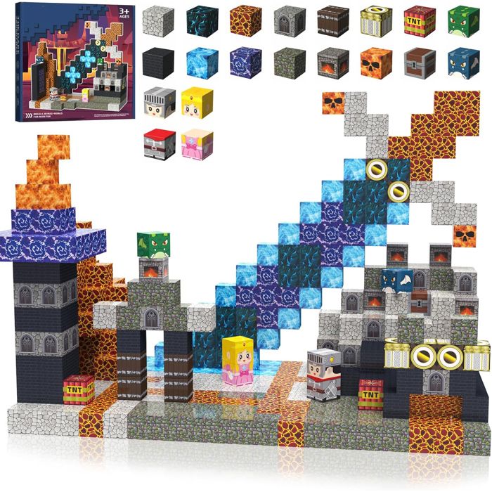 LUVTOY Cube Magnétique 108 Pièces – Blocs De Construction Créative Pour Enfants De 4 à 12 Ans