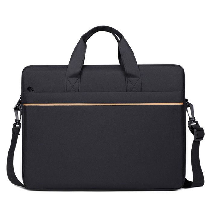 Sacoche Ordinateur Portable Cuir PU - Grande Capacité, Étanche, Double Poignée, Bandoulière - 8