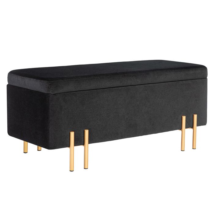 Banc Rembourré Avec Rangement En Velours Gris - Dimensions 138 X 41 X 42 Cm, Tabouret De Lit, Coffre Multifonction, Design élégant
