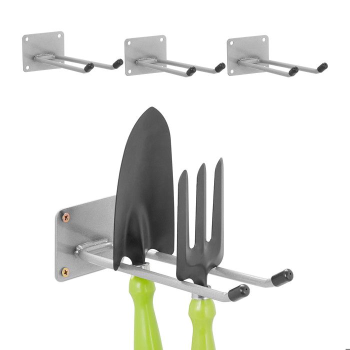 Relaxdays Porte-outils mural, 2 crochets, fabriqué en acier, pour Relaxdays Porte-outils mural, 2 crochets, fabriqué en acier, pour