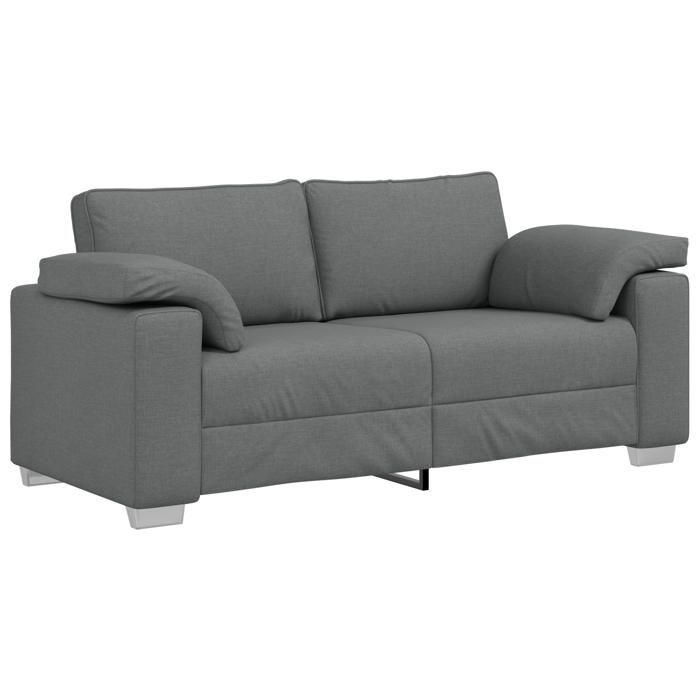 PROMOTION Sofa Loveseat CLIC-CLAC - Gris Foncé 140 cm Tissu 85296 - BestMeuble