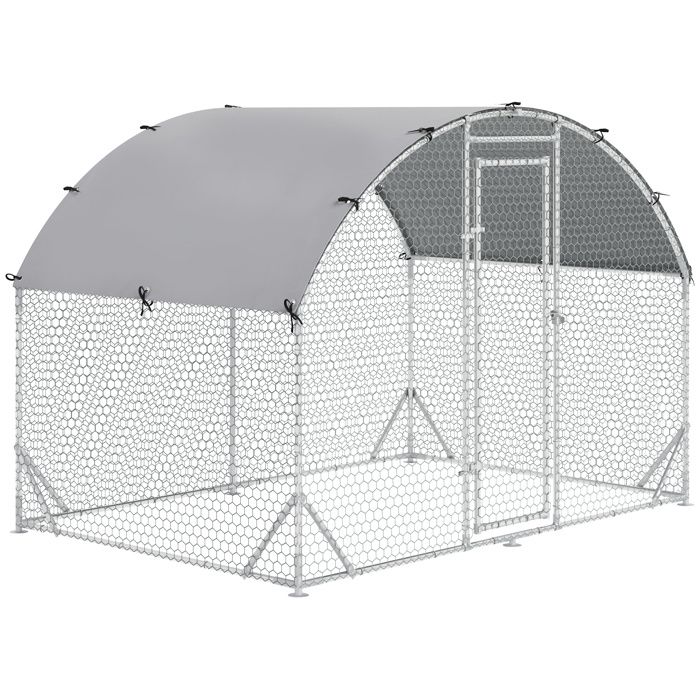 Meilleurs prix pour Plaque épaissiePoulailler Enclos en acier 280 x 190 x 197 cm Cage à poules avec couverture résistante aux UV porte enclos pour