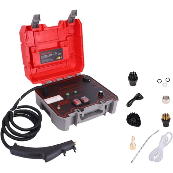 Nettoyeur Vapeur Haute Pression Portable réglable 1500 W avec 3 têtes de Brosse pour réservoir de Toilettes - Rouge - Xvx