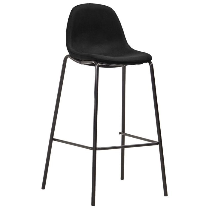 CHIC Chaises de bar lot de 4（4 pcs) noir tissu - 51x49x99 cm 347332 S11