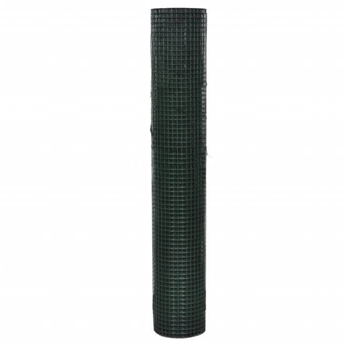 Grillage acier galvanisé PVC - GKO - 10x1 m - Vert - Maille 25x25 mm - Diamètre fil 062 mm - Résistant aux intempéries