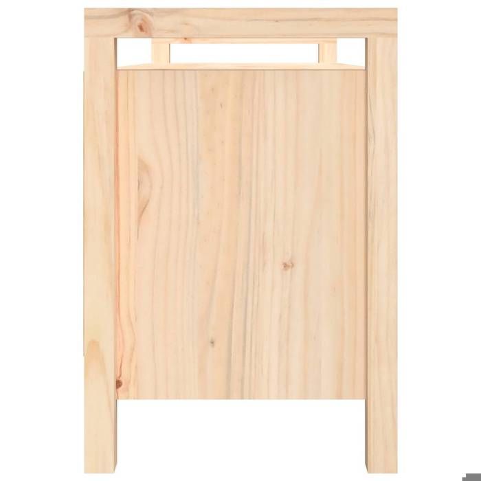 Banc dentrée en bois de pin massif - WIENS - 110x40x60 cm - Brun - Style Scandinave Moderne - Grand espace de rangement