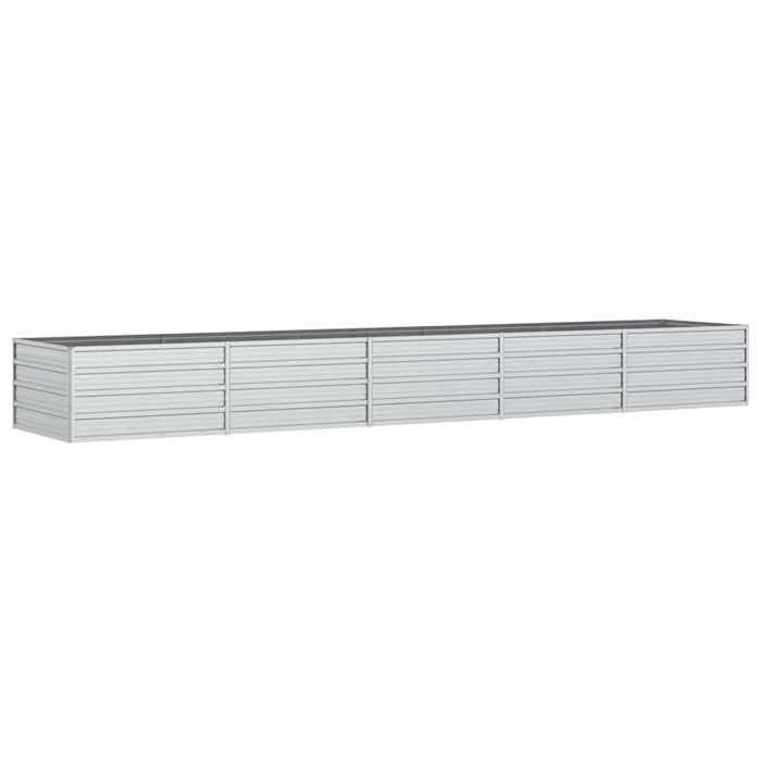 En solde Lit surélevé de jardin - BURKE - Jardinière surélevée - 400x80x45 cm Acier galvanisé Argenté J211