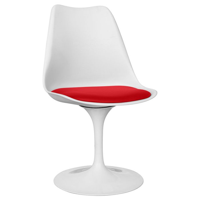 Chaise de salle à manger - chaise pivotante blanche - Agathe Rouge