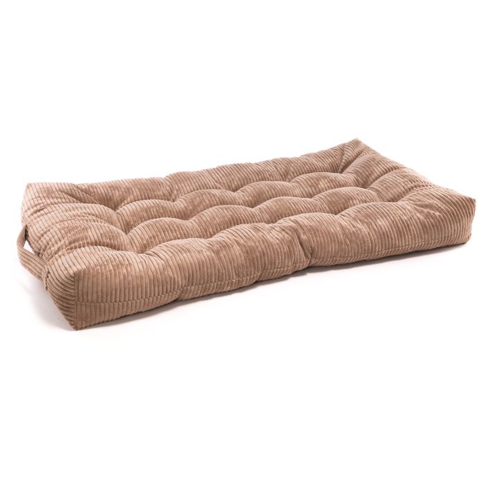 Matelas de Sol pour Enfants ECOPUF - Coussin pour Chambre dEnfant - Matelassé en Velours Côtelé 70x120x15cm - SZ96 Cappuccino