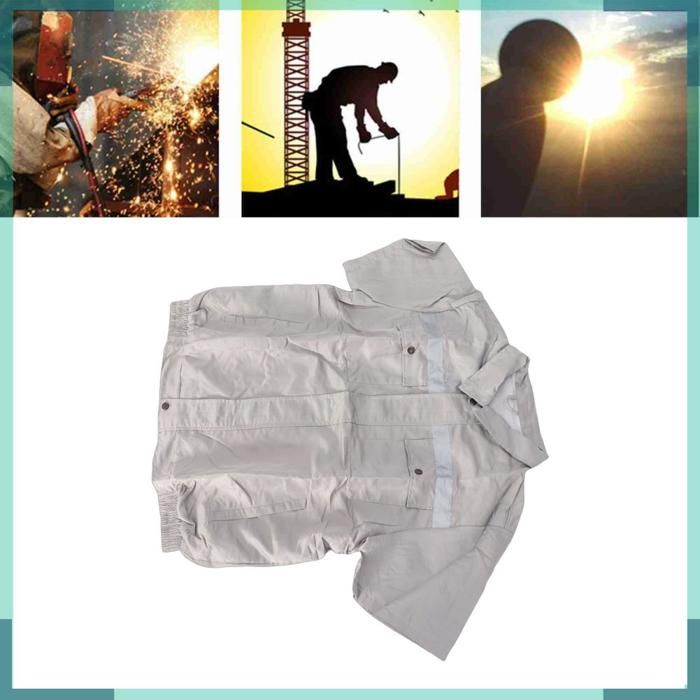 KEENSO vêtements de travail climatisés Vêtements Climatisés Veste De Ventilateur De 2XL (150x100cm/591x394 pouces)