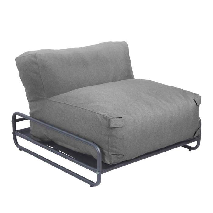 Chauffeuse pour salon de jardin modulable avec structure gris Mixi Oviala