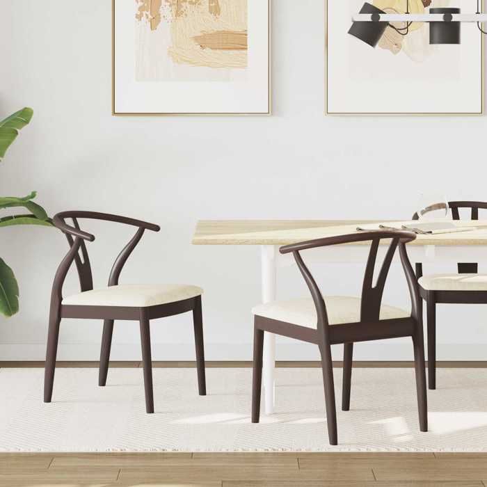 2 pcs Chaises de cuisine Marron - Magnifique Chaise de salle à mangerClassiquePour salon Marron clair et clair5301