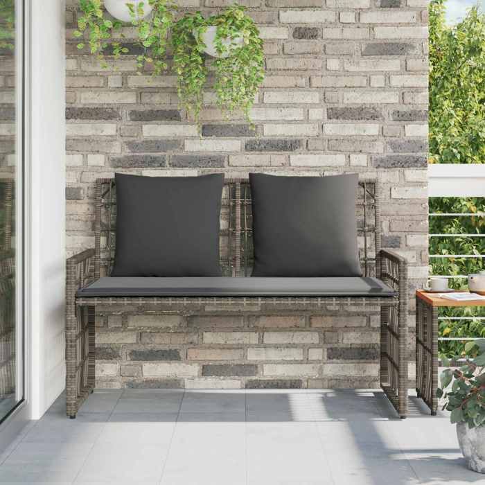 RebaisBanc extérieur 1 PC - SWEETY - Banquette de repos - Uni Gris et Gris foncé 116x55x82cm LH8631158