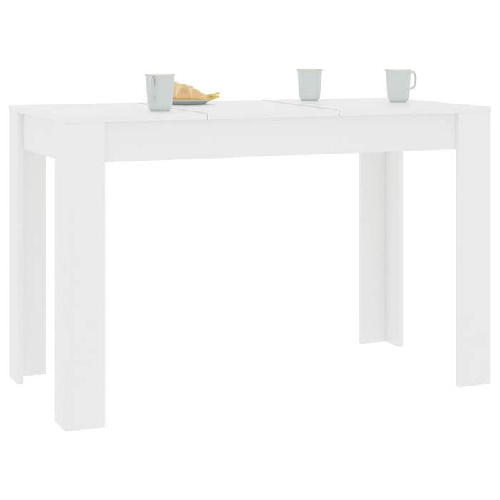 Table CUISINE - Blanc - Table de repas - Montage simple - Blanc 120x60x76 cm Bois dingénierie T10653