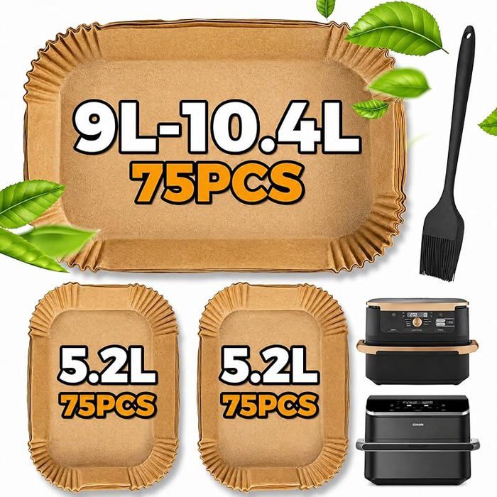 225 Pcs Papier Cuisson Air Fryer 10 4l/ 10L Papier Cuisson Plat pour Air Fryer 10 4 L FEUILLE DE CUISSON