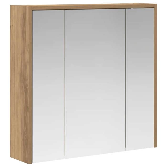 Armoire miroir de salle de bain - vidaXL - bois dingénierie - chêne artisan - montage mural - 63 5 x 16 x 62 5 cm 432fmo43o