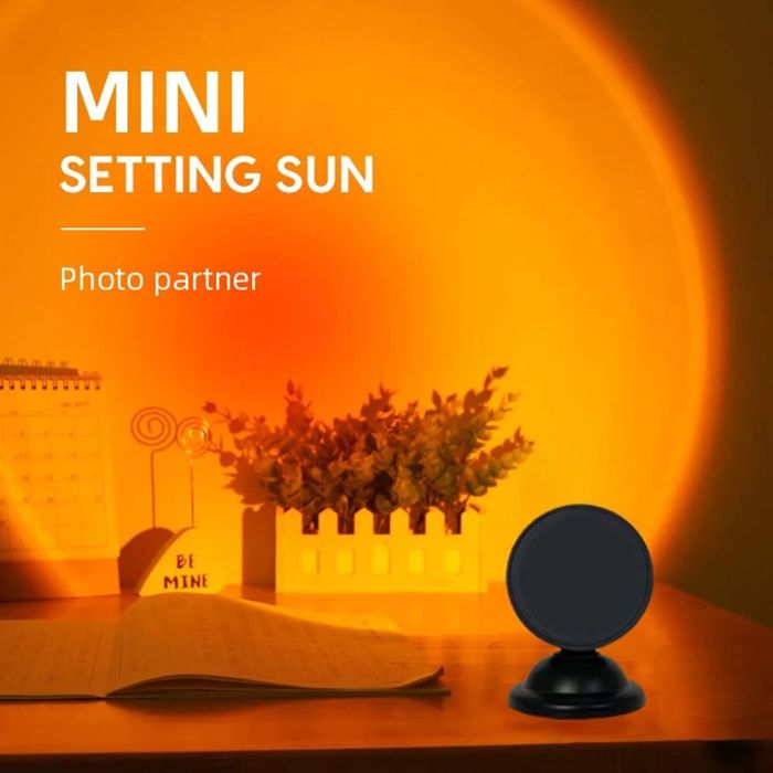 Mini lampe de coucher de soleil USB projecteur Led veilleuse interrupteur 16 couleurs atmosphère arc-en-ciel décoration murale-Set B