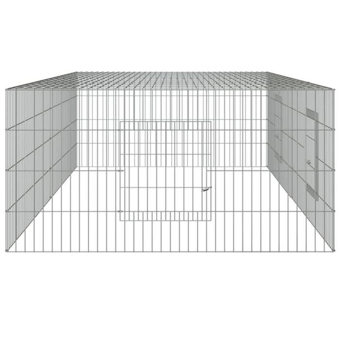 Cage à lapin 2 panneaux 220x110x55 cm Fer galvanisé_2 ans garantie_67738