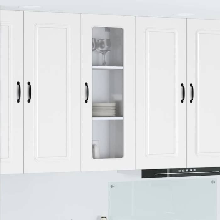 Blanc Armoire de cuisine avec stockage Kalmar Blanc 40x31x100 cm - Meuble Rangement LV41018