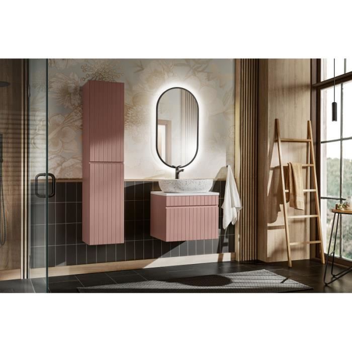 ensembles salle de bain - ensemble meubles vasque + 2 éléments - 60 cm - emblematic rose