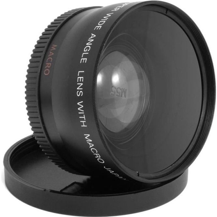 Objectif Convertisseur Grand Angle 0,43x 55mm avec Fixation Macro Housse et Lens Cap Pour Sony DSLR Alpha