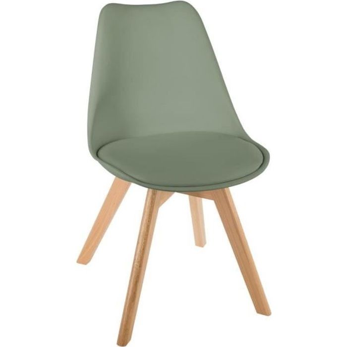 chaise de salle à manger baya - atmosphera - style scandinave moderne - avec accoudoirs - pliant - couleur vert