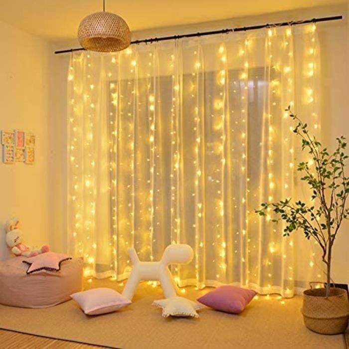 3,8M 20 LED Chaîne Lumière Avec Prise pour Chambre Rideau Fête Noël Anniversaire Halloween Mariage Chambre de Bébé Romantique Décor Guirlande Lumineuse Coton Boules 