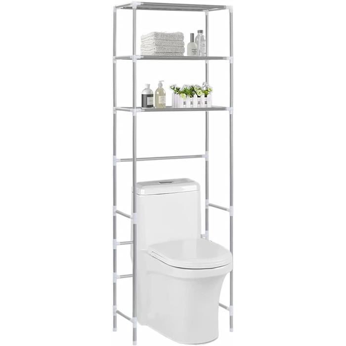 Etagère de Salle de Bain - Support 3 Niveaux - Argenté