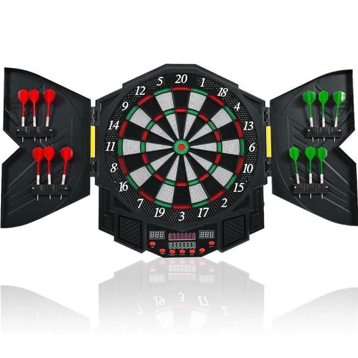 Cible De Fléchettes Électronique – 21 Jeux, 65 Variantes, 12 Fléchettes + 100 Pointes De Rechange – Idéal Famille Et Soirées