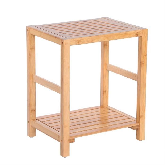 Banc Siege Tabouret De Douche En Bambou Baignoire Banc A Chaussu