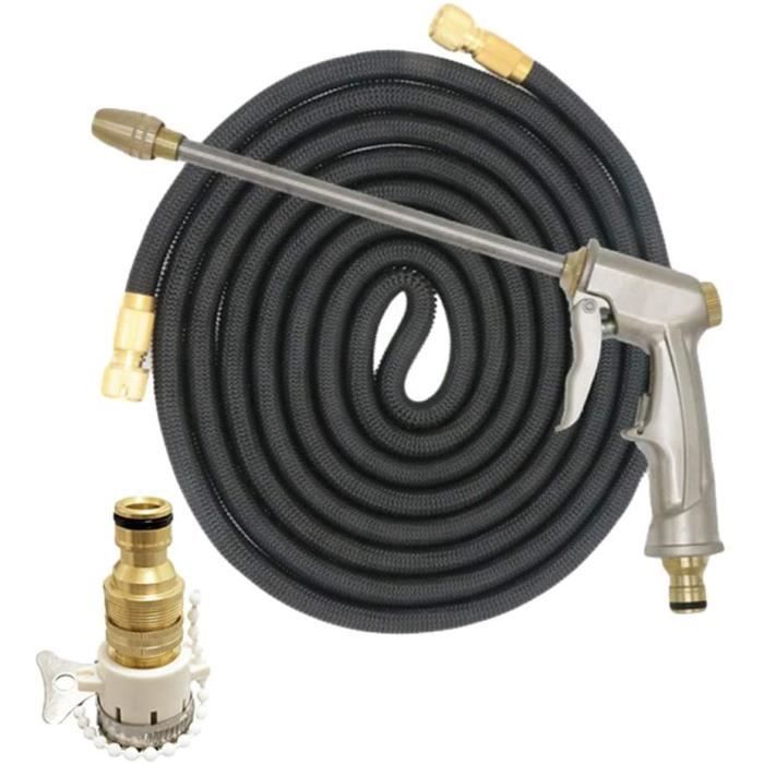 Fevone Tuyau D'Arrosage 30m Jaune/Noir - 13mm 4 Couches 25 Bar Robuste Anti-Courbure