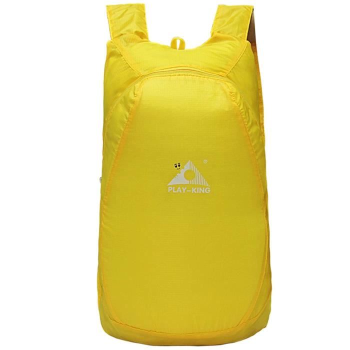 Sac à Dos Noir Pliable Et Ultra Léger Fitkicks - Résistant à L'eau - Pour Voyage Et Randonnée