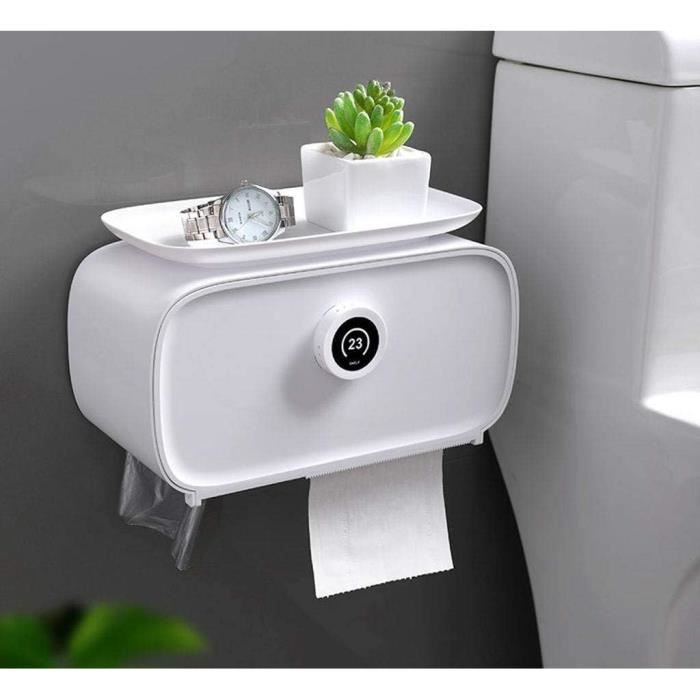 Support De Rouleau De Papier Toilette Avec étagère Et Couvercle