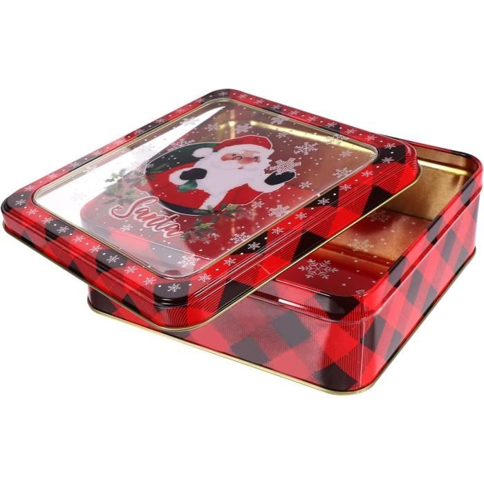 2 Pièces Boîte Métallique De Noël Avec Couvercle Boîte à Biscuits