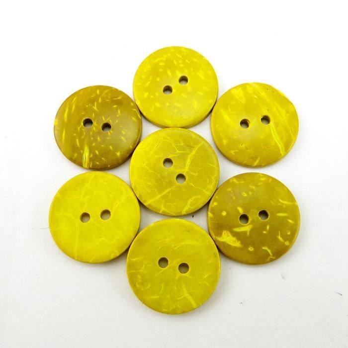 ZDNT 100 Boutons En Bois De Noix De Coco Naturelle – 5 Tailles, Ronds Marron 2 Trous Pour Couture Et Bricolage