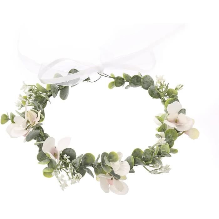 Gajra Cheveux Fleur Artificielle - Guirlande Cheveux - Accessoire Mariage - Rose